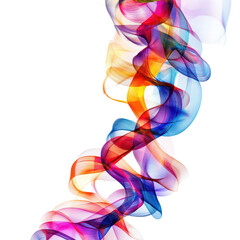 Poster - Colorful abstract streamers flowing elegantly against a transparent background capturing joy and vibrancy in motion, Abstract colorful streamers, transparent background.
