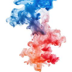Poster - Colorful artificial vortex ink and smoke swirling against a transparent background, creating an artistic display of movement, Artificial Vortex Ink and Colored Smoke, transparent background.