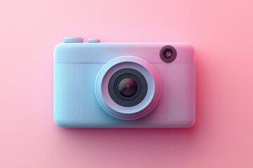 Poster - Minimalist camera app icon with vibrant gradient colors