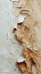 Aufkleber - Layers of brown craft paper are delicately peeling away, showcasing the rich textures and patterns underneath