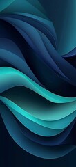 Poster - Smooth, undulating lines in vibrant shades of blue and teal create a mesmerizing abstract pattern, capturing a sense of fluidity and dynamic movement throughout the composition