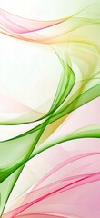 Poster - Pink and green abstract waves are flowing on a white background, creating a dynamic and vibrant visual effect, suitable for various design projects