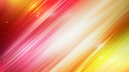 Poster - Vibrant diagonal lines in shades of red, orange, and yellow converge, creating a dynamic and energetic abstract composition with a sense of motion and light