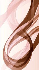 Poster - Smooth, translucent waves in shades of brown and pink intertwine, creating a dynamic sense of flow and movement against a soft, light background