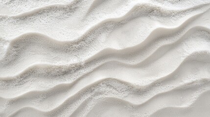 Poster - Close-up of white sand texture forming a natural wavy pattern, creating a serene and minimalist background ideal for summer and beach-themed projects