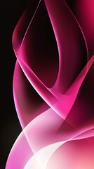 Poster - Smooth pink and white gradient waves are creating an abstract and elegant design over a dark background, perfect for modern and stylish projects