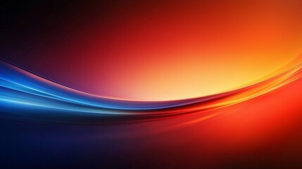 Poster - Flowing smooth and elegant blue and red waves across a vibrant gradient background create a dynamic and energetic abstract composition, radiating modern artistic flair and visual appeal