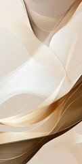 Poster - Smooth, elegant beige and brown waves intertwine and flow together, forming a captivating abstract design, perfect for a modern background or wallpaper