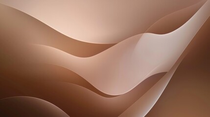 Poster - Smooth, undulating waves in shades of brown and beige create a captivating abstract background, ideal for design projects seeking a sense of fluidity and motion