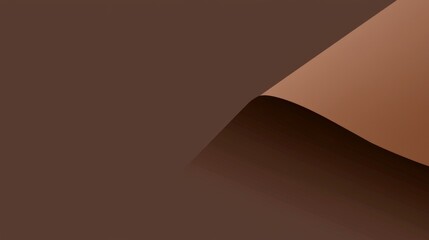 Poster - Curled corner of brown paper casting a subtle shadow on a matching brown background, creating an elegant and minimalist abstract composition with a focus on texture and depth