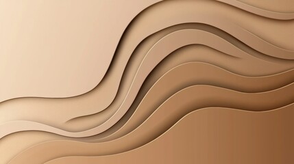 Poster - Flowing beige waves create an elegant and modern abstract background, offering a sophisticated touch for diverse design projects and enhancing visual appeal in various applications