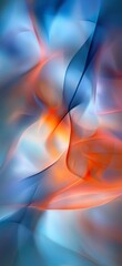 Poster - Smooth orange and blue waves intertwining creating a soft and dreamy abstract background, perfect for websites, presentations, or any project needing a touch of elegance