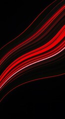 Poster - Abstract red black curved lines create a sleek textured wallpaper design.