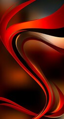 Poster - Abstract red black brown wallpaper design.  Elegant gradient waves curve beautifully.