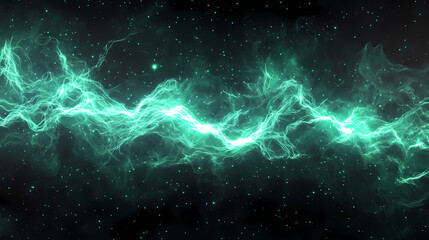 Wall Mural - Abstract green energy wisp and plasma formation, perfect for futuristic tech designs and digital overlays on both black and transparent backgrounds. Wisp. Illustration