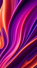 Poster - Dynamic fluid abstract background swirling vibrant purple pink orange red waves and curves