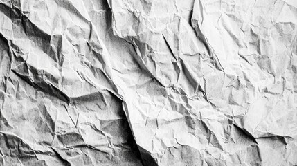 Poster - Crumpled white recycled craft paper showcases a unique texture, perfect for artists or crafters seeking organic materials for their creative expressions. Its subtle variations add character and depth