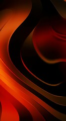 Poster - Abstract Red Swirl Design with Neon Glow, a Digital Art Illustration