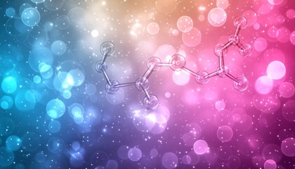 Poster - Molecular Structure on Vibrant Background, Science, Chemistry, And Laboratory Research Concept.