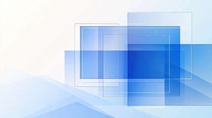 Poster - abstract blue rectangular shapes with gradient. modern design elements overlayed creating visual dep