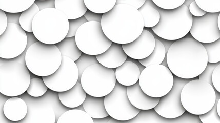 Poster - Abstract white circles design digital art graphic composition minimalist environment top-down view modern concept for creative projects
