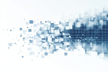 Poster - abstract pixelated grid pattern in shades of blue, white. modern abstract art design. digital graphi