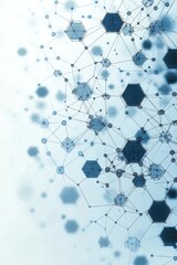 Poster - abstract tech illustration shows hexagons, connections. network design digital structure. modern, fu