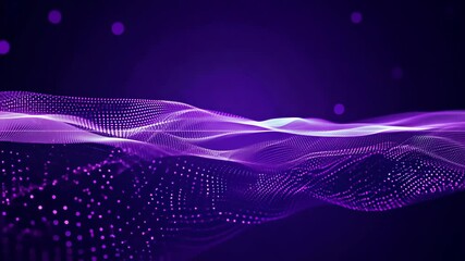 Poster - Waves of vibrant purple light create a mesmerizing experience in a digital landscape filled with energy and movement. Generative AI