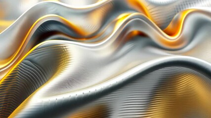 Poster - Elegant waves of silver and gold shimmer in a captivating embrace, showcasing a stunning interplay of light and texture. Generative AI