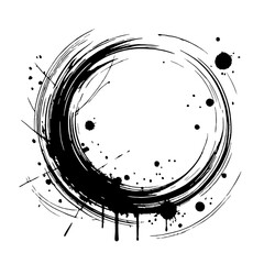 Poster - Circular Black Ink Splash 