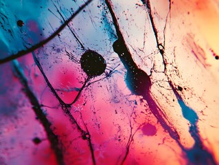 Poster - An abstract image showcasing vibrant colors and unique textures, perfect for backgrounds, digital art, or design projects that require a bold and artistic flair.
