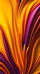 Poster - Abstract flowing orange purple waves fluid curves rich texture background