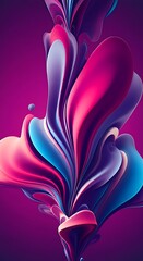 Poster - Abstract fluid swirls flowing pink purple blue gradient color.