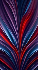 Poster - Dark abstract digital art flowing lines create a vibrant curved pattern background design with rich