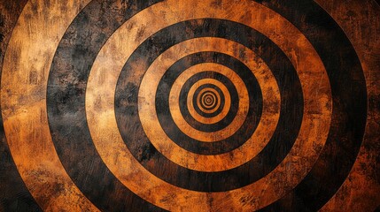 Poster - Complex layers of concentric circles create a mesmerizing visual experience, evoking feelings of motion and depth within a rich, earthy Mocha Mousse color palette