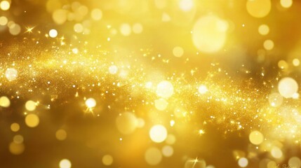 Wall Mural - Mesmerizing abstract design showcasing gold glitter and sparkles in a rich yellow setting.