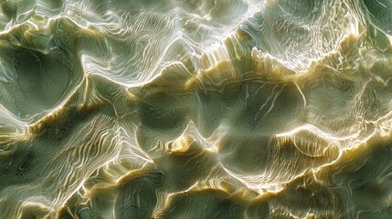 Poster - Close-up view of the water's surface reveals elegant ripples and patterns created by soft light. The tranquil scene invites calmness and reflection in a beautiful natural setting