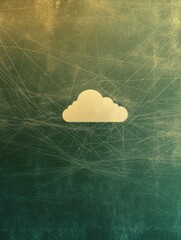 Aufkleber - Simple cloud icon symbolizes cloud computing services, set against a textured background with space for personalized text usage. Generative AI