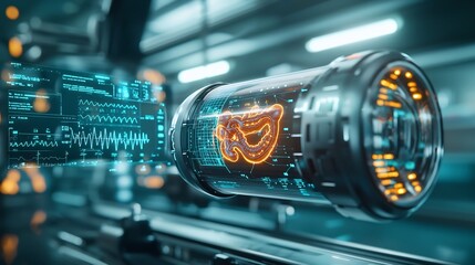 Poster - a futuristic diagnostic capsule projecting a virtual twin model of a patient s digestive system link