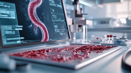 Poster - Futuristic Diagnostics Platform Featuring a Virtual Twin Representation of Blood Vessels Highlighting Blockages and Narrowing Caused by Smoking Related Peripheral Arterial Disease
