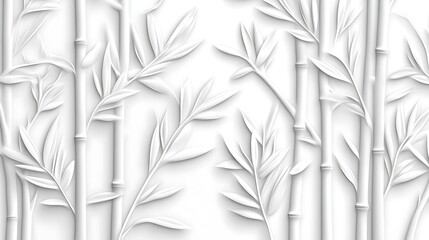 Poster - Photorealistic White Bamboo Design with Clean Style and Texture