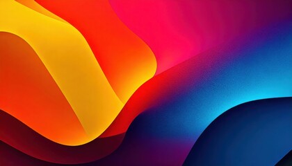 Wall Mural - abstract colorful gradient with waves and lines vibrant blur minimalist paper 2d carve effect minima