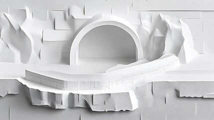 Poster - Minimalist Photorealistic White Structure with Clean Textures