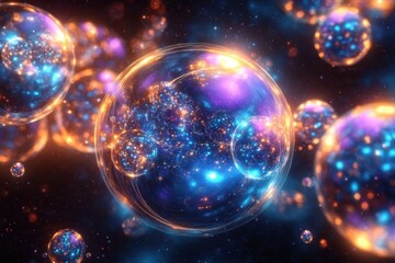 Wall Mural - vivid clusters create a dreamlike atmosphere reminiscent of distant planets.