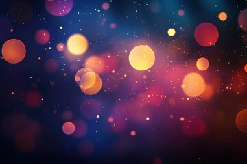 Poster - vibrant abstract background featuring colorful bokeh lights in various sizes with a dreamy atmospher