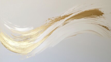 Poster - Dynamic gold and white abstract art piece contemporary studio digital artwork minimalist style close-up perspective artistic expression