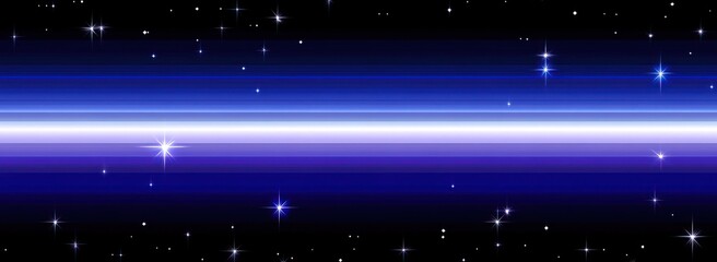 Poster - Abstract blue cosmic light streaks and stars.