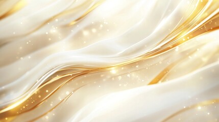 Poster - Elegant golden waves abstract background digital art soft light close-up view serene concept for calmness and inspiration