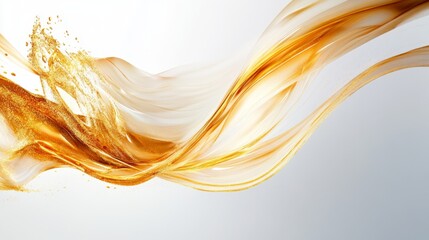 Poster - Fluid dance of golden waves abstract art bright environment energy concept dynamic viewpoint to inspire creativity