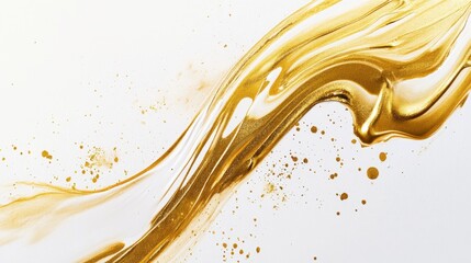 Poster - Dynamic gold paint flow art studio abstract image minimalist design close-up view creativity unleashed